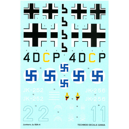 Techmod 32060 1/32 Junkers Ju-88a-4 1942-1944 Finland Aircraft Wet Decal Wwii