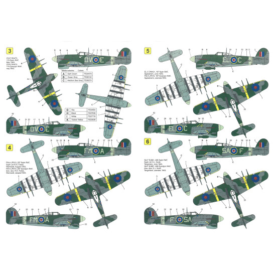 Techmod 32063 1/32 Typhoon Mk Ib 1943 Raf Aircraft Wet Decal Wwii