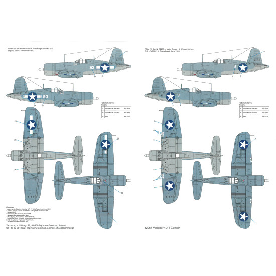 Techmod 32064 1/32 Corsair F4u-1 Birdcage Aircraft Wet Decal Wwii