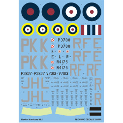 Techmod 32066 1/32 Hurricane Mk I Fighter Polish 1940-1941 Wet Decal Wwii