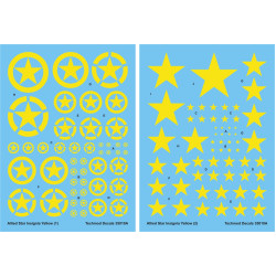 Techmod 35010 1/35 Allied Stars In Yellow Circles Wet Decal Wwii