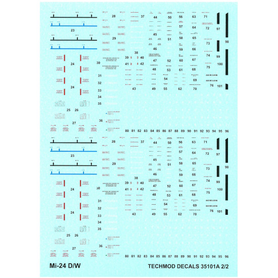 Techmod 35101 1/35 Mi-24 D/W Helicopter Polish Wet Decal