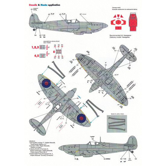 Techmod 48005 1/48 Supermarine Spitfire Mk Vb Polish Aircraft Wet Decal W/Mask