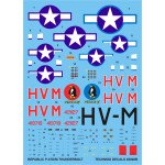 Techmod 48008 1/48 Republic P-47d/M Thunderbolt England 1945 Wet Decal Wwii