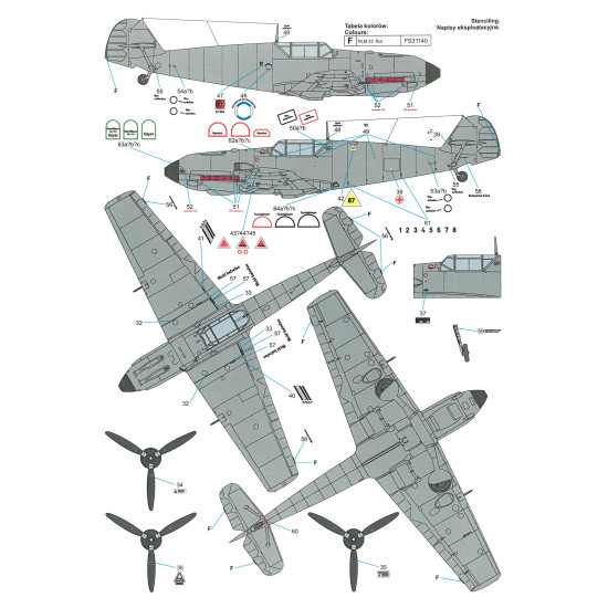 Techmod 48014 1/48 Messerschmitt Bf 109e-3 1940-1941 Aircraft Wet Decal Wwii