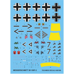 Techmod 48016 1/48 Messerschmitt Bf 109f-2 German Fighter 1941 Wet Decal Wwii