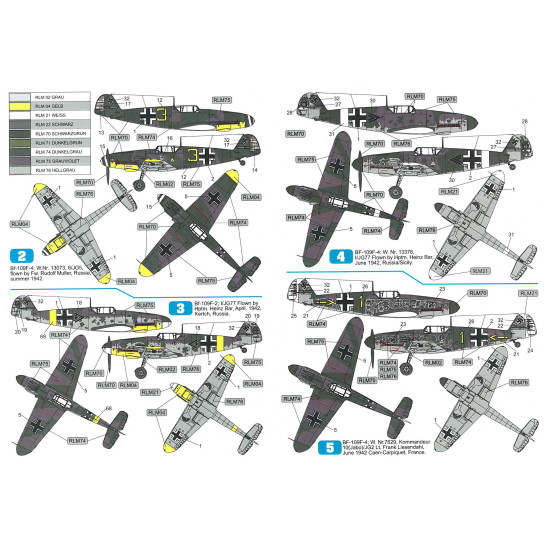 Techmod 48017 1/48 Messerschmitt Bf 109f-4 1942 Aircraft Wet Decal Wwii