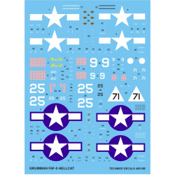 Techmod 48019 1/48 Grumman F6f-5 Hellcat 1944 Fighter Aircraft Wet Decal Wwii