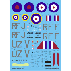 Techmod 48025 1/48 Hawker Hurricane Mk I 1940 Polish Aircraft Wet Decal Wwii