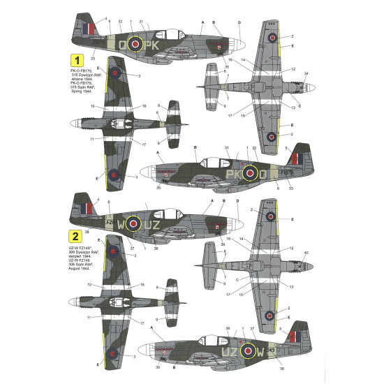 Techmod 48028 1/48 North American P-51 Mustang Iii 1944 Aircraft Wet Decal Wwii