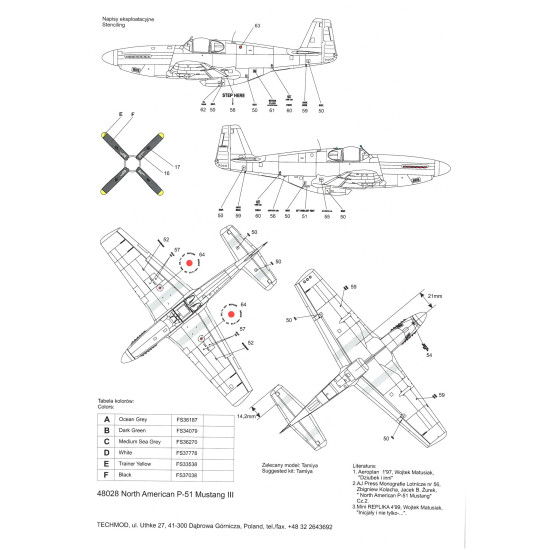 Techmod 48028 1/48 North American P-51 Mustang Iii 1944 Aircraft Wet Decal Wwii