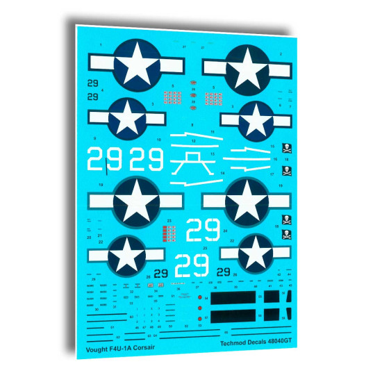 Techmod 48040 1/48 Vought F4u-1a Corsair 1944 Fighter Bomber Us Wet Decal Wwii