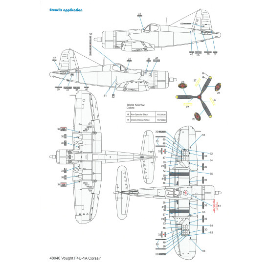 Techmod 48040 1/48 Vought F4u-1a Corsair 1944 Fighter Bomber Us Wet Decal Wwii