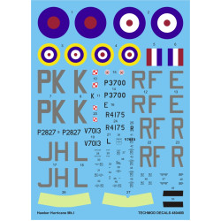 Techmod 48046 1/48 Hawker Hurricane Mk I Fighter Aircraft Polish Wet Decal Wwii