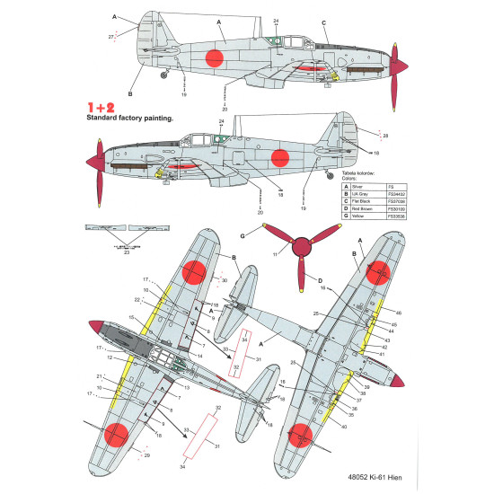 Techmod 48052 1/48 Kawasaki Ki-61 Hien Blue Japan 1944-1945 Aircraft Wet Decal Wwii