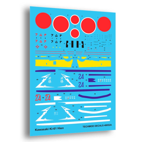 Techmod 48052 1/48 Kawasaki Ki-61 Hien Blue Japan 1944-1945 Aircraft Wet Decal Wwii Techmod 48052 1/48 Kawasaki Ki-61 Hien Blue Japan 1944-1945 Aircraft Wet Decal Wwii