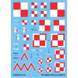 Techmod 48061 1/48 Fokker D-vii Polish 1920 Fighter Aircraft Wet Decal