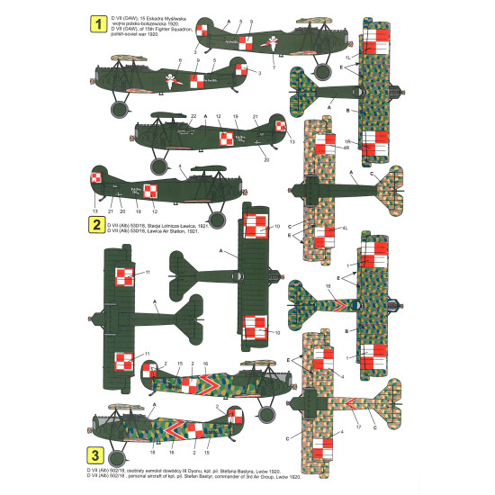 Techmod 48061 1/48 Fokker D-vii Polish 1920 Fighter Aircraft Wet Decal