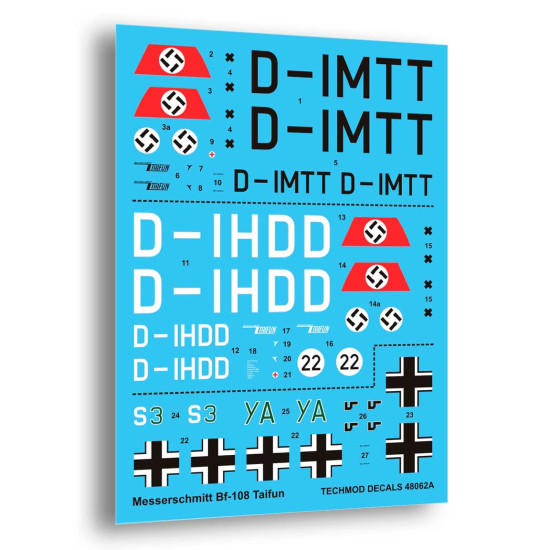 Techmod 48062 1/48 Messerschmitt Bf 108 Taifun Aircraft Wet Decal Wwii