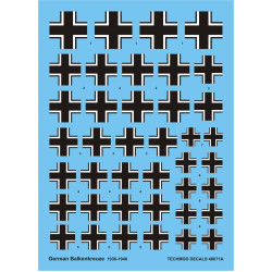 Techmod 48071 1/48 German Luftwaffe Balkenkreuz 1936-1940 Aircraft Wet Decal