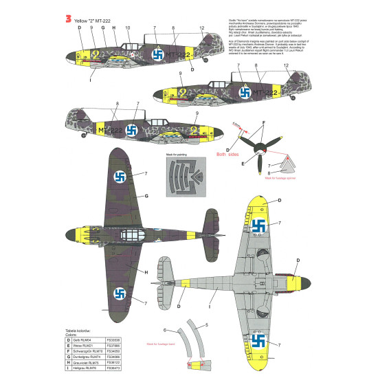 Techmod 48078 1/48 Messerschmitt Bf 109g-2 1943-1944 Aircraft Wet Decal W/Masks