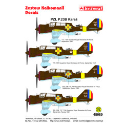 Techmod 48089 1/48 Pzl 23b Karas Polish Light Bomber 1941 Wet Decal Wwii W/Mask