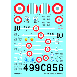 Techmod 48091 1/48 Potez 63-11 Polish Fighter Aircraft Wet Decal Wwii