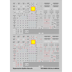 Techmod 48093 1/48 Supermarine Spitfire I-xvi Stencils Aircraft Wet Decal Wwii