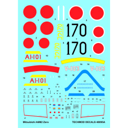 Techmod 48095 1/48 Mitsubishi A6m2 Zero Japan Fighter Aircraft Wet Decal Wwii