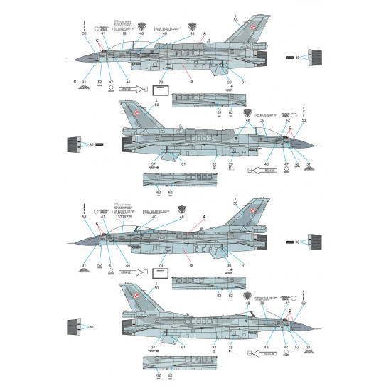 Techmod 48096 1/48 General Dynamics F-16c/D Block 52 Polish Aircraft Wet Decal