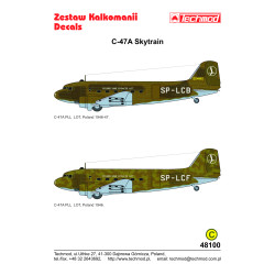 Techmod 48100 1/48 C-47a Skytrain Transport Aircract Polish Lot Wet Decal