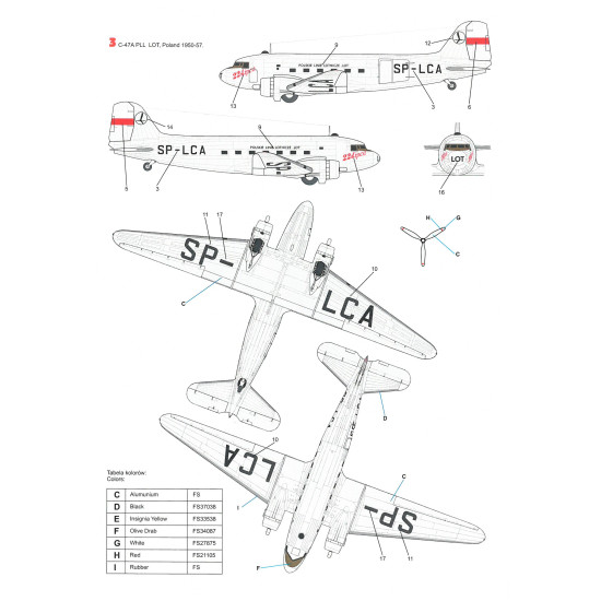 Techmod 48101 1/48 C-47a Skytrain Polish Aircraft Wet Decal