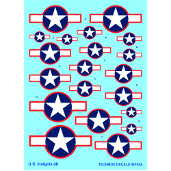 Techmod 48105 1/48 Us National Insignia June 1943 To July 1943 Wet Decal Wwii