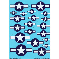 Techmod 48106 1/48 Us National Insignia 1943 - 1947 2 Sheets Wet Decal Wwii