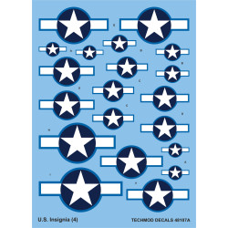 Techmod 48107 1/48 Us National Insignia July 1943 - January 1947 Wet Decal Wwii