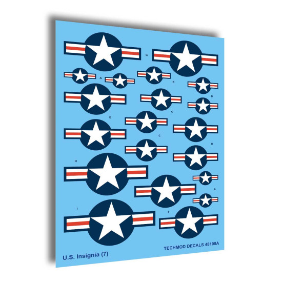 Techmod 48108 1/48 Us National Insignia - From 1943 To Present Wet Decal 2pcs