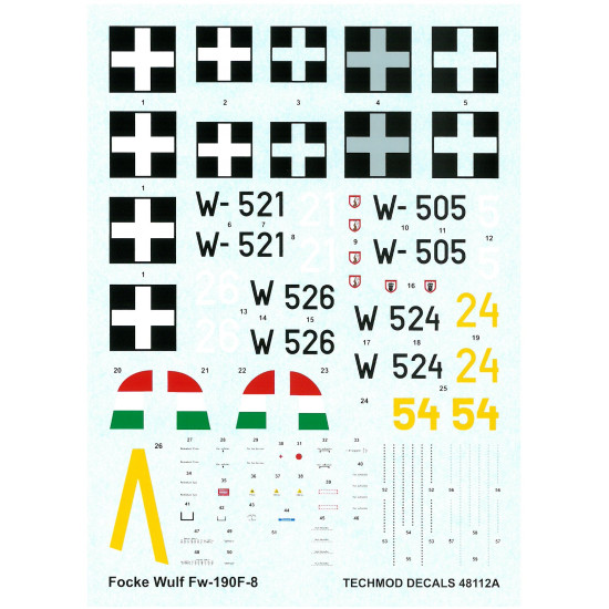 Techmod 48112 1/48 Focke Wulf Fw-190f-8 Hungary 1944-45 Aircraft Wet Decal Wwii