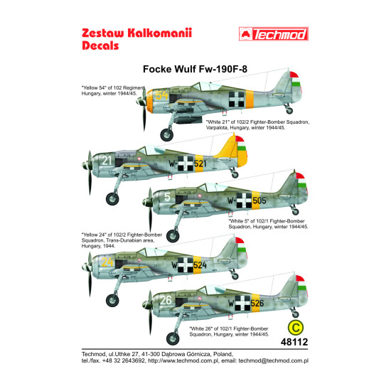 Techmod 48112 1 48 Focke Wulf Fw 190f 8 Hungary 1944 45 Aircraft Wet