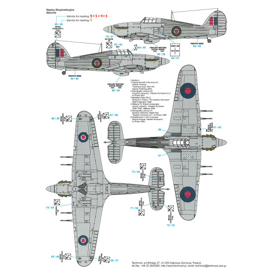 Techmod 48116 1/48 Hawker Hurricane Iic British Fighter Aircraft Wet Decal Wwii