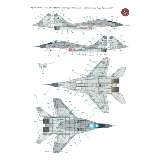 Techmod 48119 1/48 Mig-29a/G/Ub Polish Fighter Aircraft Wet Decal