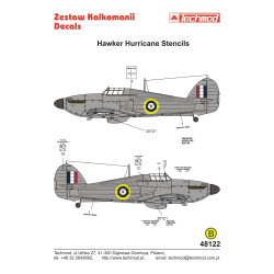 Techmod 48122 1/48 Hawker Hurricane Stencils Aircraft Wet Decal