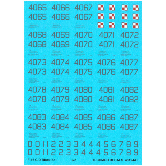 Techmod 48124 1/48 General Dynamics F-16c/D Block 52 Polish Aircraft Wet Decal