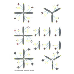 Techmod 48126 1/48 Propeller Logos And Stencils Hamilton Curtiss Aircraft Decal