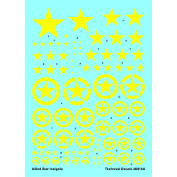 Techmod 48410 1/48 Allied Stars Insignia Circles Yellow Wet Decal Wwii