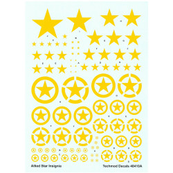 Techmod 48410 1/48 Allied Stars Insignia Circles Yellow Wet Decal Wwii