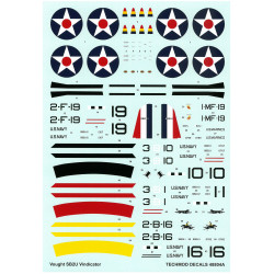 Techmod 48804 1/48 Vought Sb2u Vindicator 1938-41 Us Dive Bomber Wet Decal Wwii