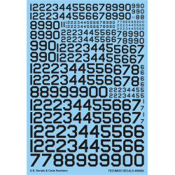 Techmod 48806 1/48 U.s. Serial And Code Numbers, Black For Aircraft Wet Decal