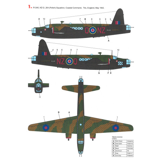 Techmod 48809 1/48 Vickers Wellington Ic British Medium Bomber Wet Decal Wwii