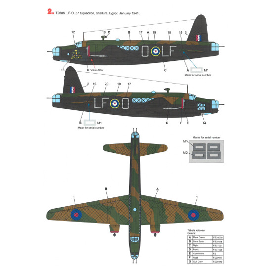 Techmod 48809 1/48 Vickers Wellington Ic British Medium Bomber Wet Decal Wwii