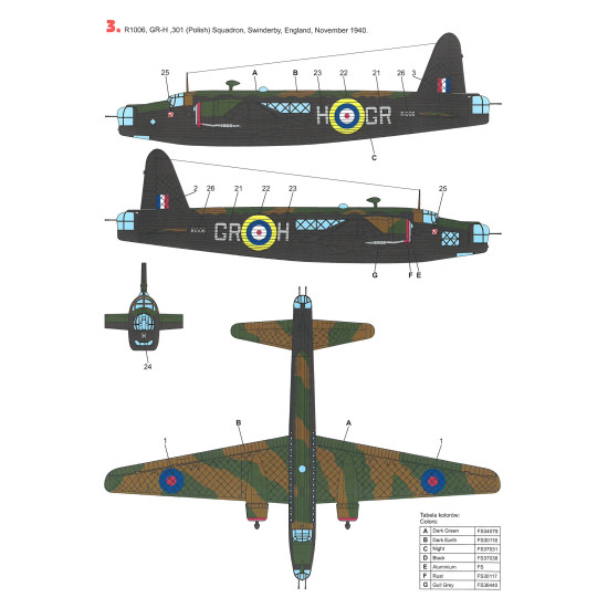 Techmod 48809 1/48 Vickers Wellington Ic British Medium Bomber Wet Decal Wwii